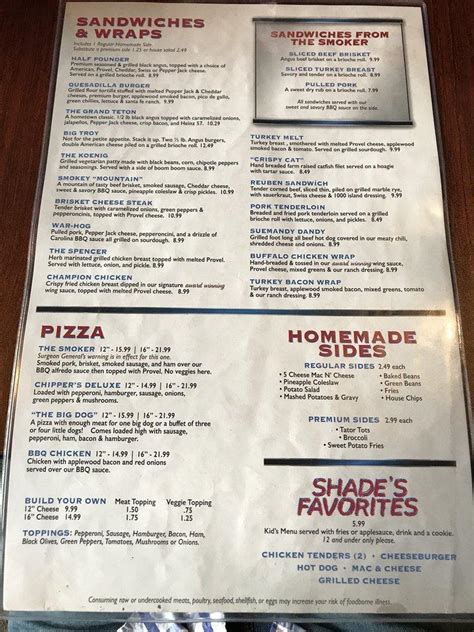 Menu At Coopers American Pub And Grill St Peters