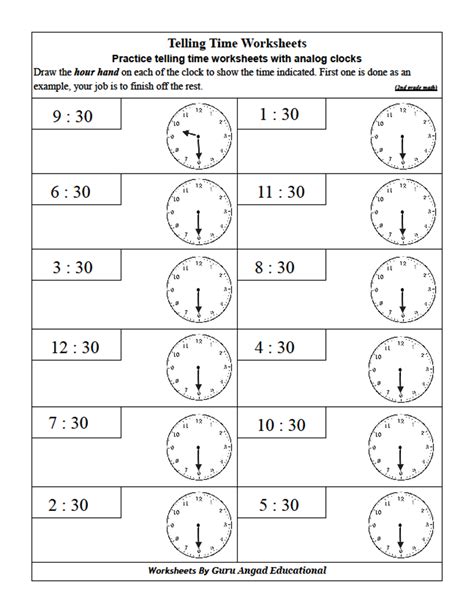 Nd Grade Telling Time To Nearest Minutes Activities Worksheets