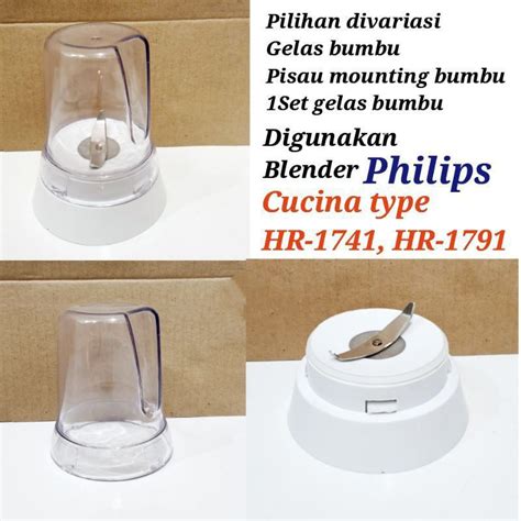 Jual Gelas Bumbu Pisau Bumbu Blender Philips Mill Cucina Type HR 1741