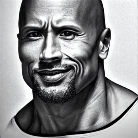 Dwayne Johnson As A Pencil Drawing Stable Diffusion