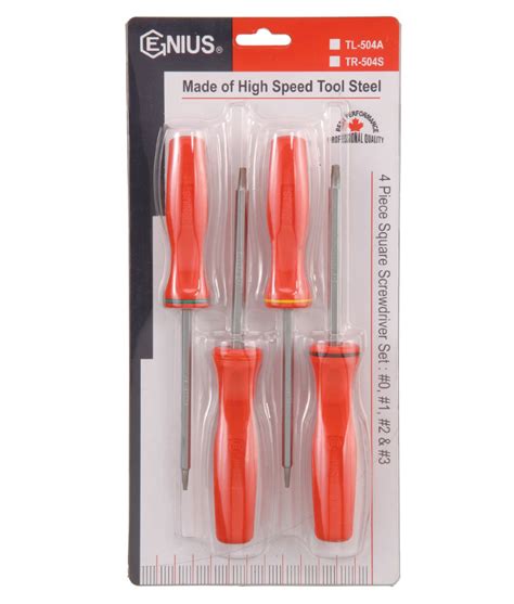 4 Piece Square Screwdriver Set - Genius