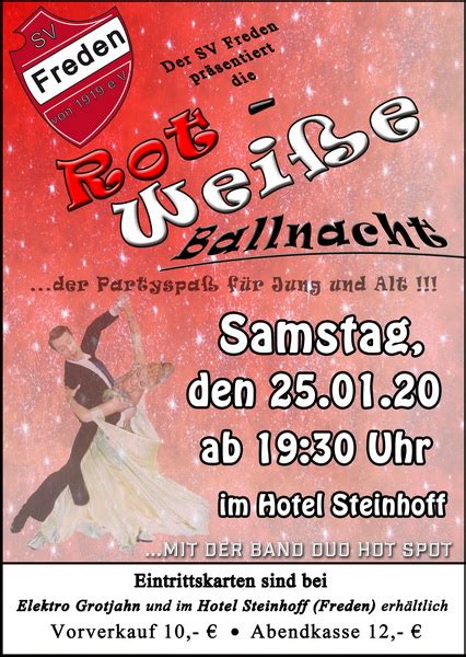 Kartenvorverkauf für Rot Weiße Ballnacht startet SV Freden