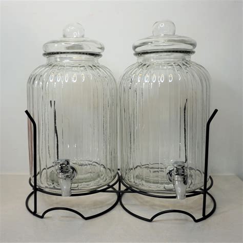 Juice Dispenser Glass Containers Set Furniture And Home Living Kitchenware And Tableware