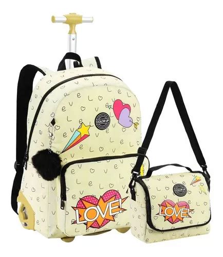 Mochila Rodinha Juvenile para mujer e hijo color crema térmica