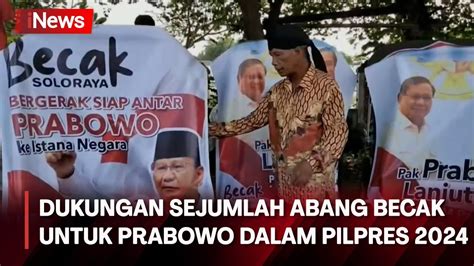 Puluhan Pengemudi Becak Di Solo Dukung Prabowo Subianto Dalam Pilpres