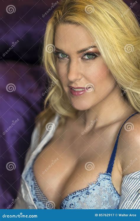 Blonde Lingerie Model Stock Image Image Of Erotic Elegant 85762917