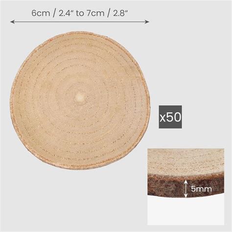 50 Natuurlijke Houten Schijven Voor Knutselen En Decoratie