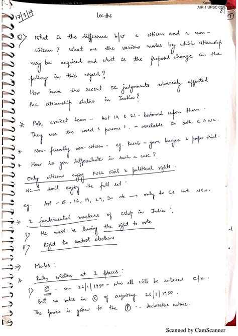 Solution Lec 6 Handwritten Polity Topper Notes Upsc Studypool