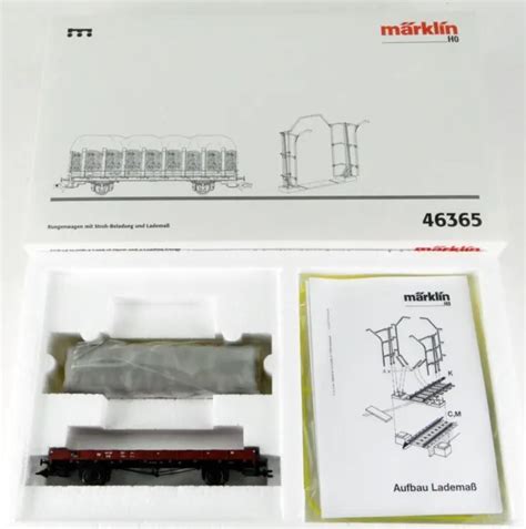 MÄRKLIN H0 46365 Güterwagen Set Rungenwagen mit Stroh und Lademaß OVP