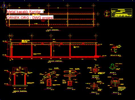 Proje Sitesi Metal kapaklı Koridor Autocad Projesi