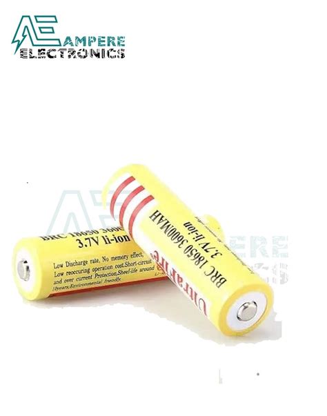 Rechargeable 18650 Li Ion Battery Ultrafire Yellow 1800 Mah Ampere