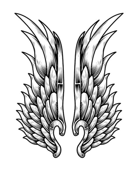 Premium Vector | Vector angel wings tattoo design