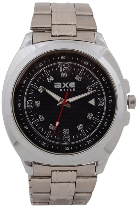 Axe Style Analog Black Dial Silver Strap Watch For Men X C Jiomart