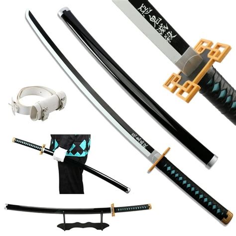 Elervino Anime Demon Slayer Cosplay Toy Sword With Bamboo Blade And Belt