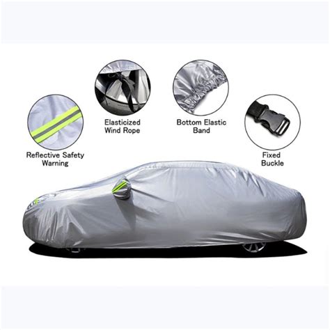 Xsd Sarung Mobil Universal Car Cover Waterproof Hatchback Sedan 3s Jw401 Silver