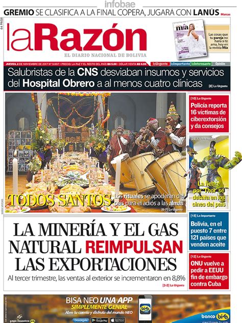 La Razón Bolivia Jueves 02 De Noviembre De 2017 Infobae