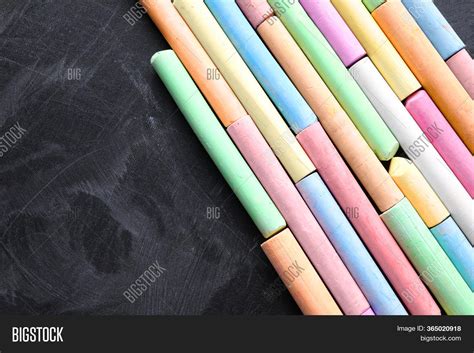 Pieces Color Chalk On Image And Photo Free Trial Bigstock