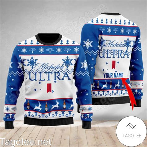 Personalized Michelob ULTRA Ugly Christmas Sweater Tagotee