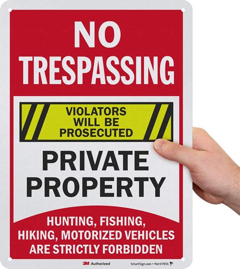 Amazon Smartsign No Trespassing Private Property Hunting