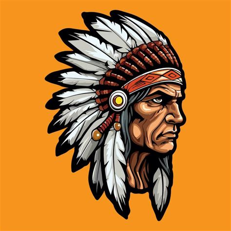 Apache Indian Warrior Head Logo Mascot Vector Illustration 27576385