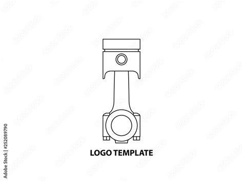 Engine piston line drawing sketch illustration Stock Vector | Adobe Stock