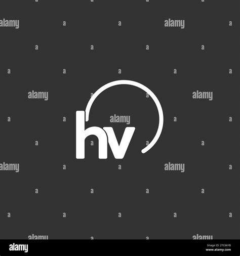 Hv Initial Logo With Rounded Circle Vector Graphic Stock Vector Image