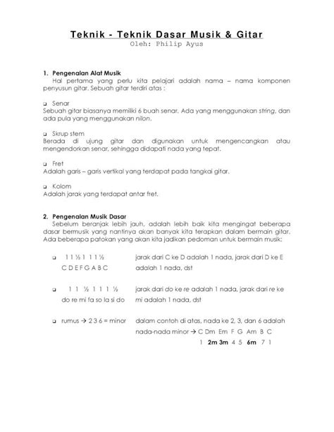 Pdf Teknik Dasar Bermain Gitar Dokumentips