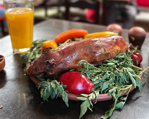 Cuy Al Horno Traditional Meat Dish From Cusco Region Peru