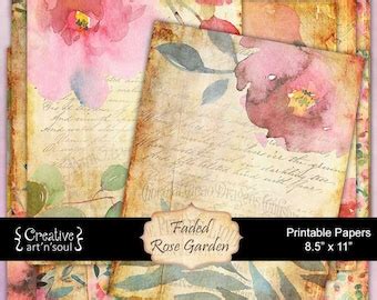 Printable Junk Journal Pages Faded Tattered Etsy