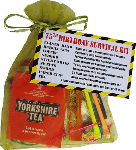 75th Birthday Survival Kit A Dinky Tpresent A Fun Cheeky T To