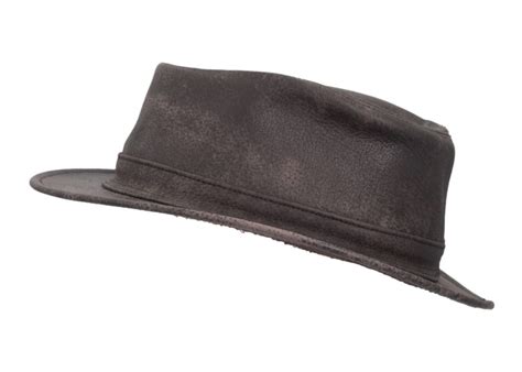 Leather Cowhide Fedora Short Brim Hat Walker And Hawkes