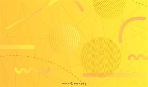 Yellow Geometric Shapes Background Vector Download