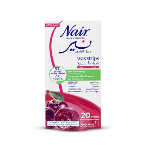 Nair Hair Removal Cold Wax Strips With Cherry Extract (20 Cold Wax ...