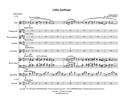 Little Sunflower Arr Myrick Crampton By Freddie Hubbard Sheet Music For Performance Ensemble