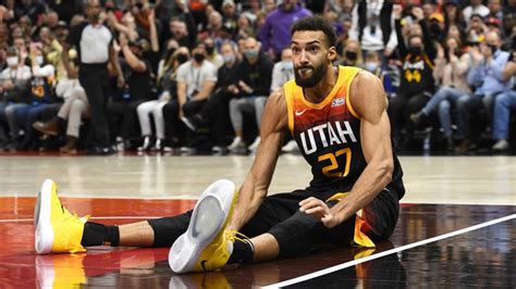 Jazz C Rudy Gobert Throws Down Monster Dunk Over Trail Blazers Defender