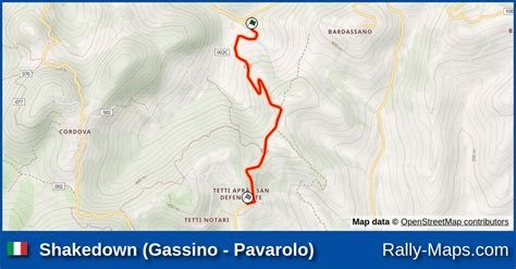 Shakedown Gassino Pavarolo Stage Map Rally Team