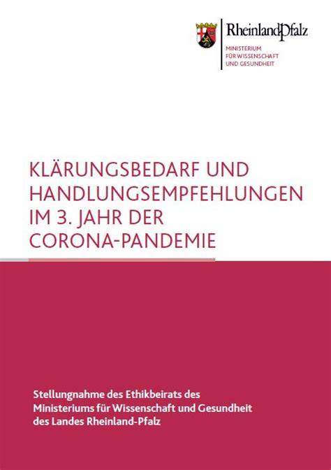 Publikationen Ministerium für Wissenschaft und Gesundheit des Landes