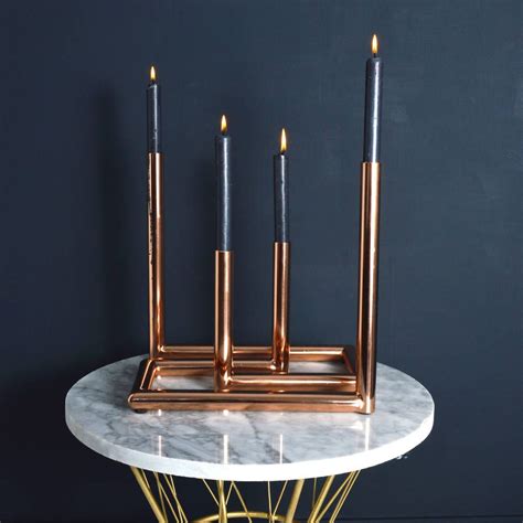 Copper Double Candle Holder By Miafleur