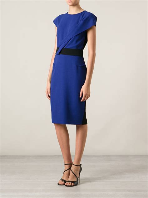 Lyst Roland Mouret Nepa Dress In Blue