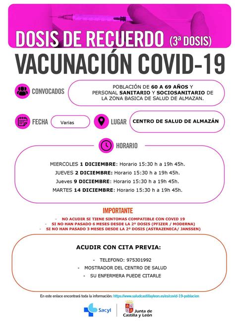 Vacunaci N Dosis De Recuerdo Dosis Covid Centro De Salud De