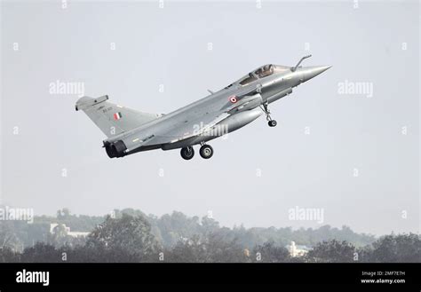 A French Made Rafale Fighter Jet Takes Off On The Inaugural Day Of The