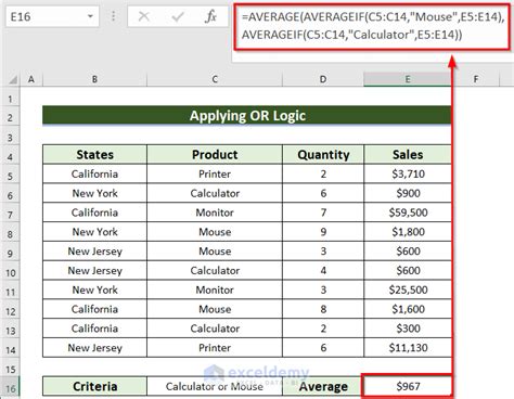 How To Use Excel Averageif With Multiple Criteria Examples