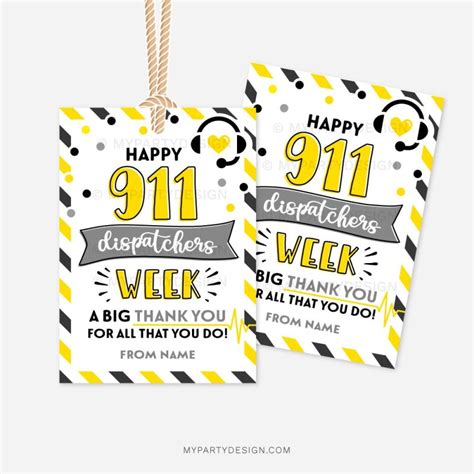 Happy Public Safety Telecommunicators Week Tag Printable PDF My