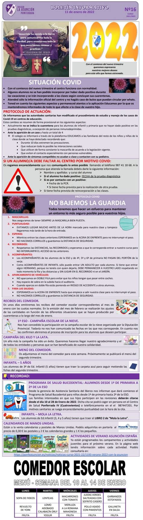 Boletín informativo del 11 de enero del 2022