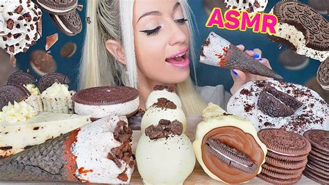 Asmr Eating Oreo Cake Ice Cream Candy Bar Donut 초콜릿 디저트 먹방 아이스크림