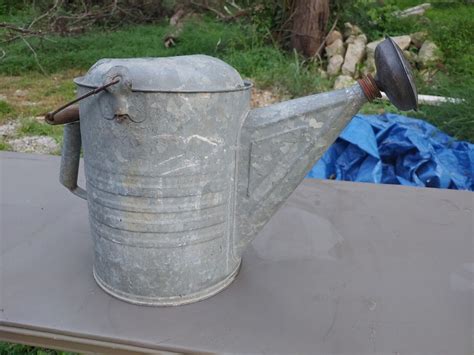 Vintage Galvanized Metal Watering Can Ebay