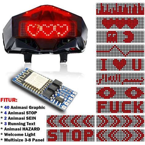 Controller Stoplamp Running Text Animation Wifi Esp8266 Dot Matrix