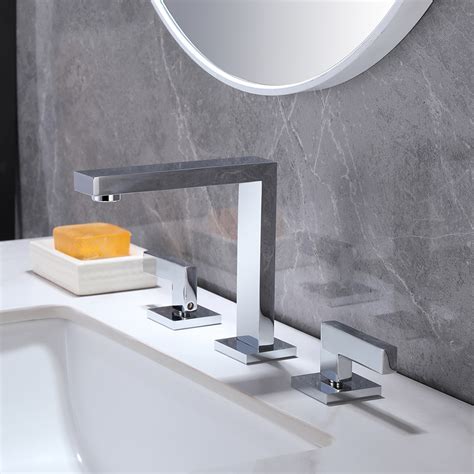 Robinet De Lavabo Moderne Trous En Laiton Massif Chrom