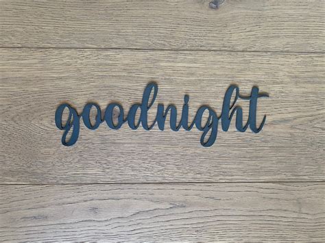 Goodnight Metal Word Metal Wall Art Goodnight Word Sign Etsy Canada