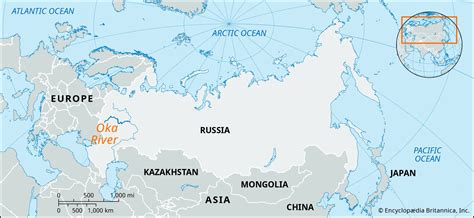 Oka River | Map, Russia, Volga Basin, Central Russia, & Tributary ...